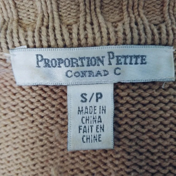 Conrad C Tan Knit Zipper Cardigan, SP - Picture 9 of 10